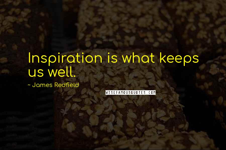James Redfield quotes: Inspiration is what keeps us well.