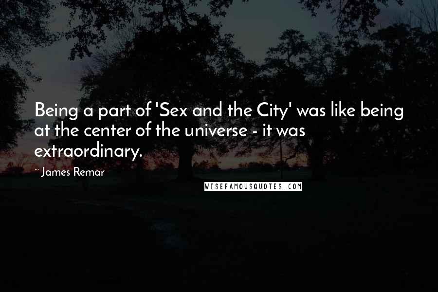 James Remar quotes: Being a part of 'Sex and the City' was like being at the center of the universe - it was extraordinary.