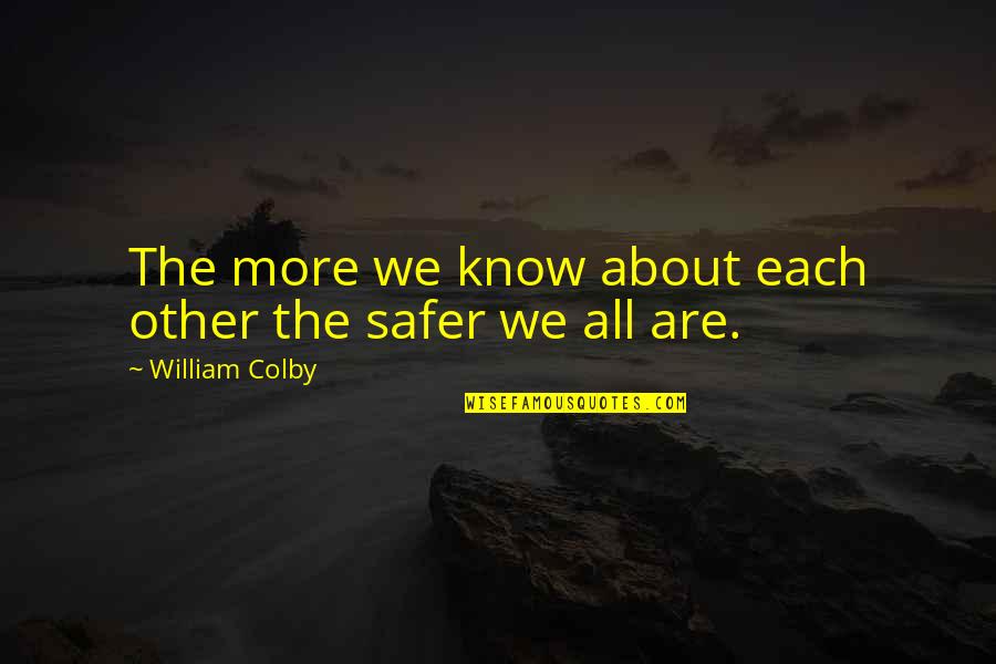 James Rhodes Quotes By William Colby: The more we know about each other the James Rhodes Quotes By William Colby: The more we know about each other the