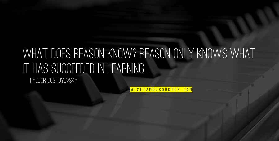 James Riady Quotes By Fyodor Dostoyevsky: What does reason know? Reason only knows what