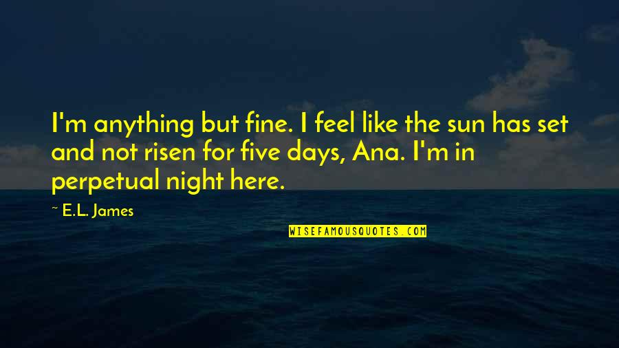 James Risen Quotes By E.L. James: I'm anything but fine. I feel like the James Risen Quotes By E.L. James: I'm anything but fine. I feel like the