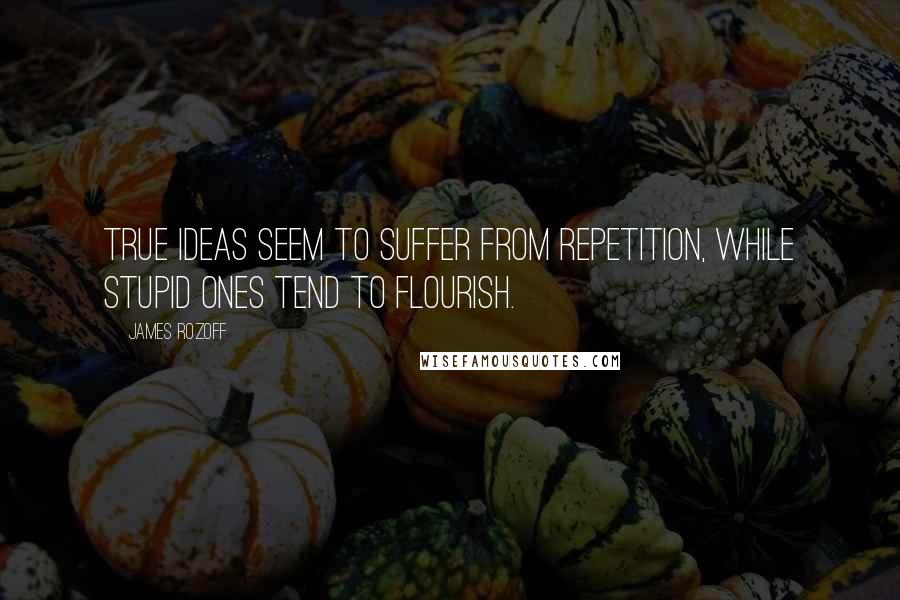 James Rozoff quotes: True ideas seem to suffer from repetition, while stupid ones tend to flourish.