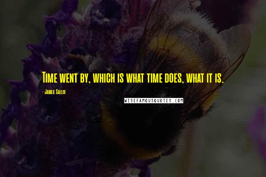 James Sallis quotes: Time went by, which is what time does, what it is.