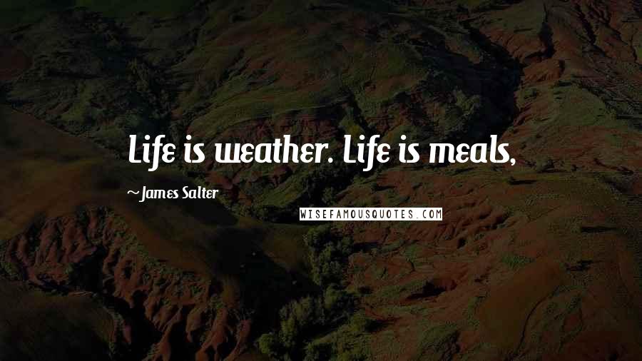 James Salter quotes: Life is weather. Life is meals,