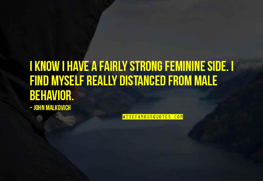 James Scullin Quotes By John Malkovich: I know I have a fairly strong feminine