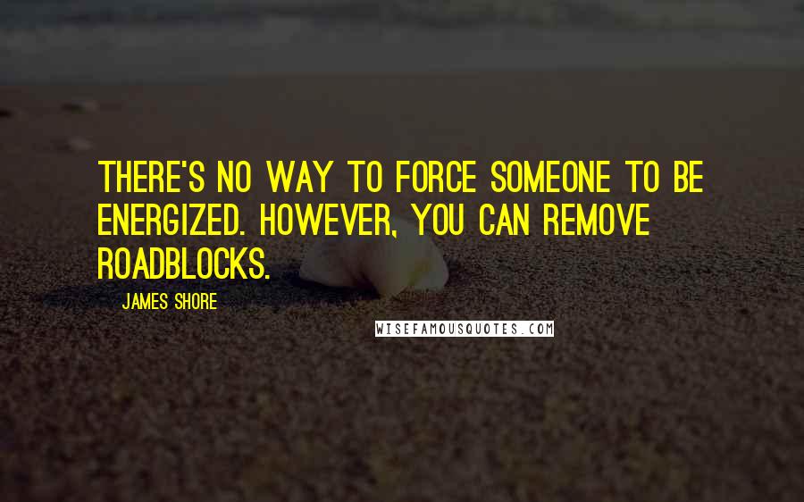 James Shore quotes: There's no way to force someone to be energized. However, you can remove roadblocks.