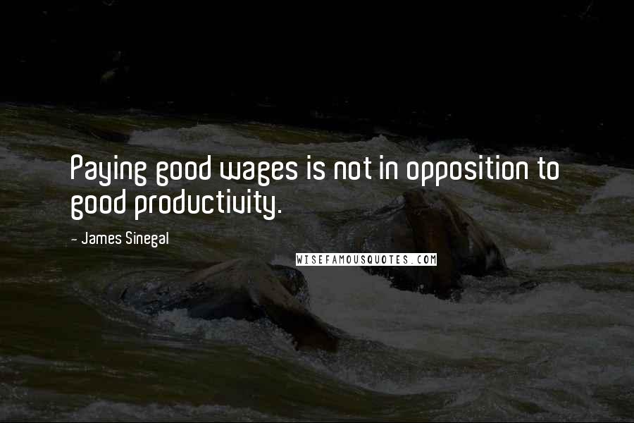 James Sinegal quotes: Paying good wages is not in opposition to good productivity.