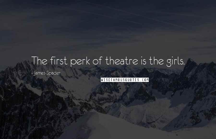 James Spader quotes: The first perk of theatre is the girls.
