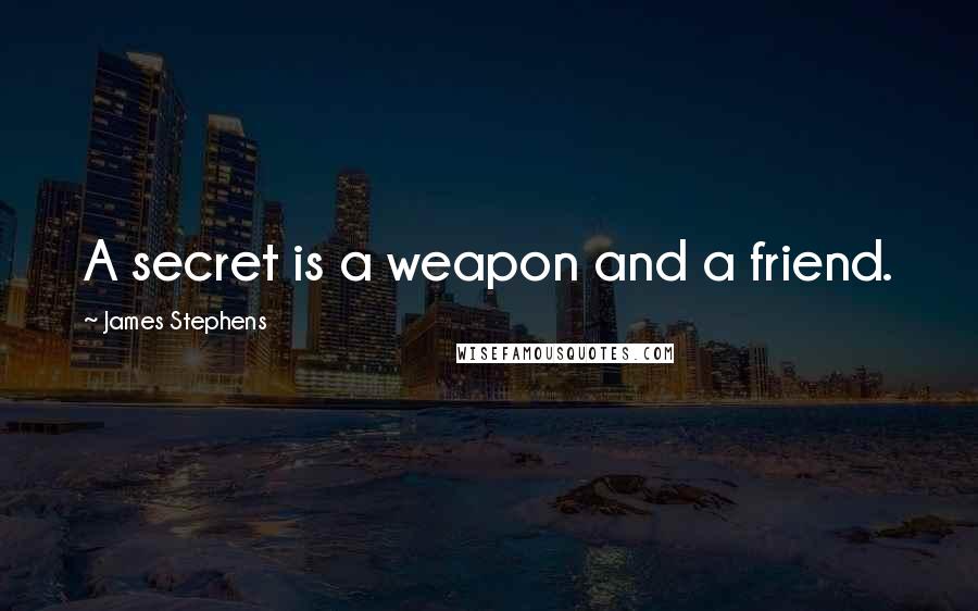 James Stephens quotes: A secret is a weapon and a friend.