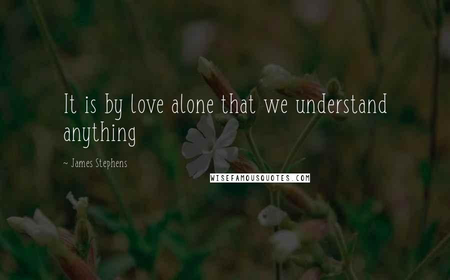 James Stephens quotes: It is by love alone that we understand anything