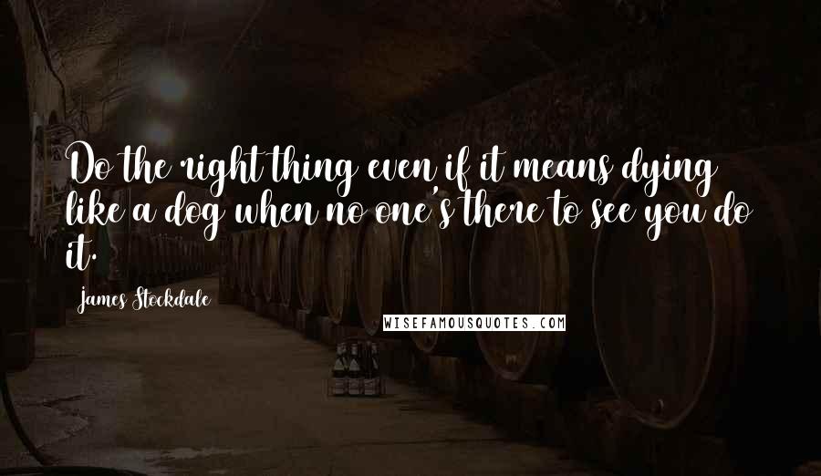 James Stockdale quotes: Do the right thing even if it means dying like a dog when no one's there to see you do it.