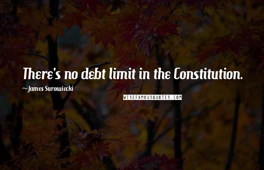 James Surowiecki quotes: There's no debt limit in the Constitution.