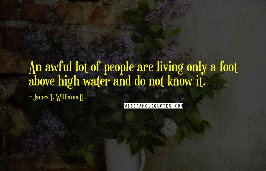 James T. Williams II quotes: An awful lot of people are living only a foot above high water and do not know it.