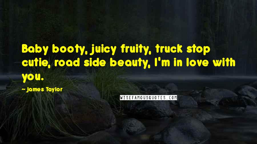 James Taylor quotes: Baby booty, juicy fruity, truck stop cutie, road side beauty, I'm in love with you.