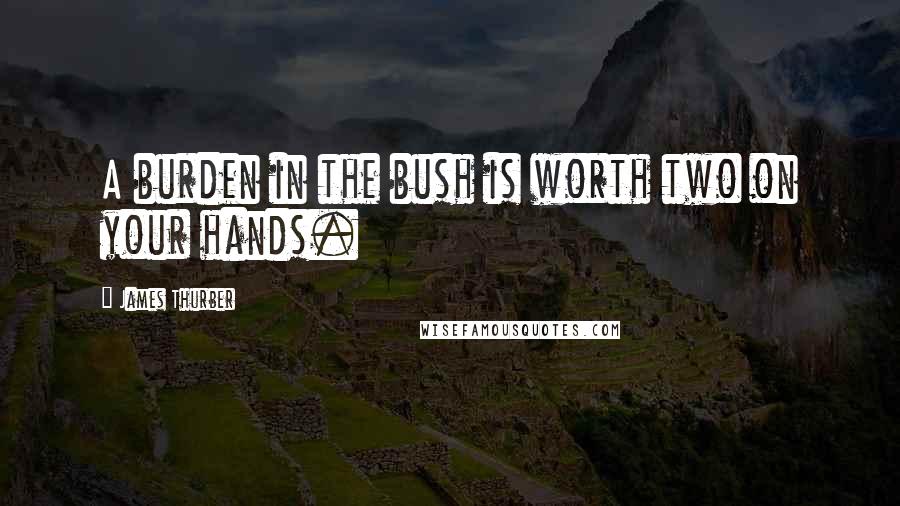 James Thurber quotes: A burden in the bush is worth two on your hands.
