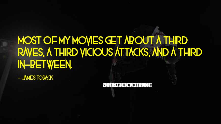 James Toback quotes: Most of my movies get about a third raves, a third vicious attacks, and a third in-between.