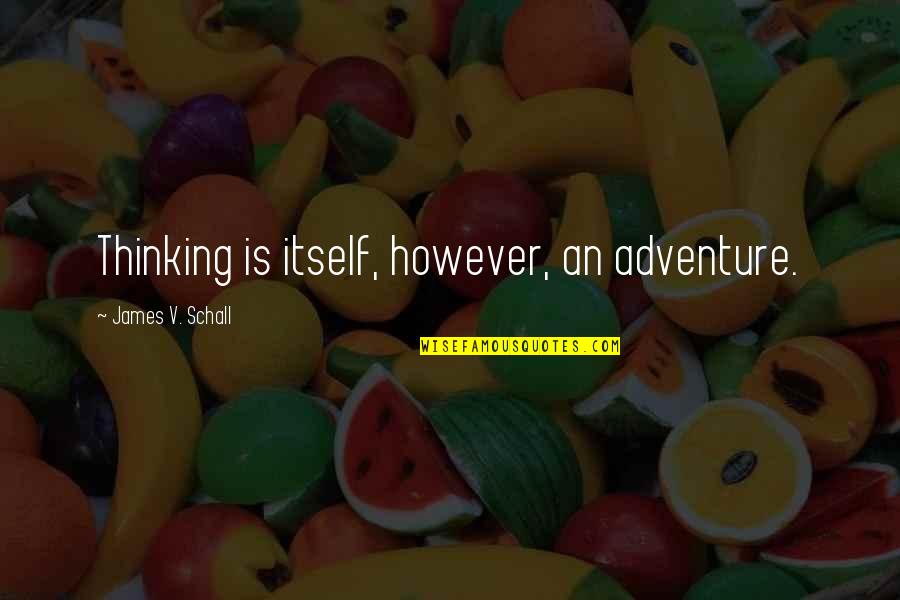 James V. Schall Quotes By James V. Schall: Thinking is itself, however, an adventure.