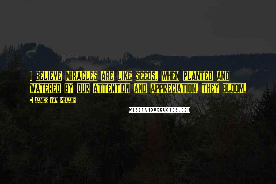 James Van Praagh quotes: I believe miracles are like seeds. When planted and watered by our attention and appreciation, they bloom.