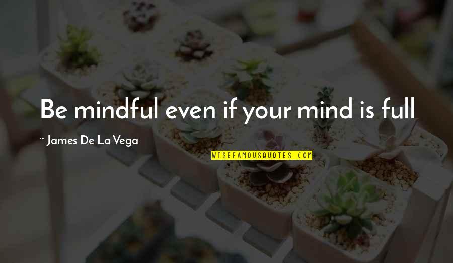 James Vega Quotes By James De La Vega: Be mindful even if your mind is full