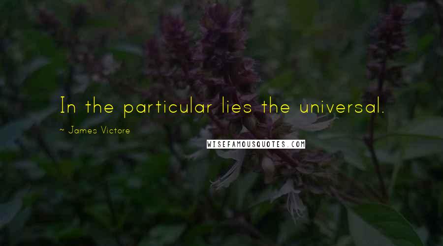 James Victore quotes: In the particular lies the universal.