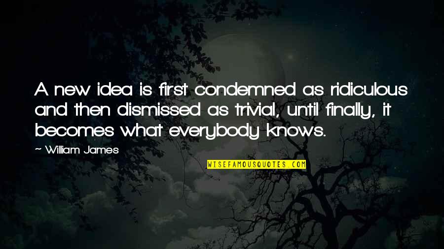 James William Quotes By William James: A new idea is first condemned as ridiculous