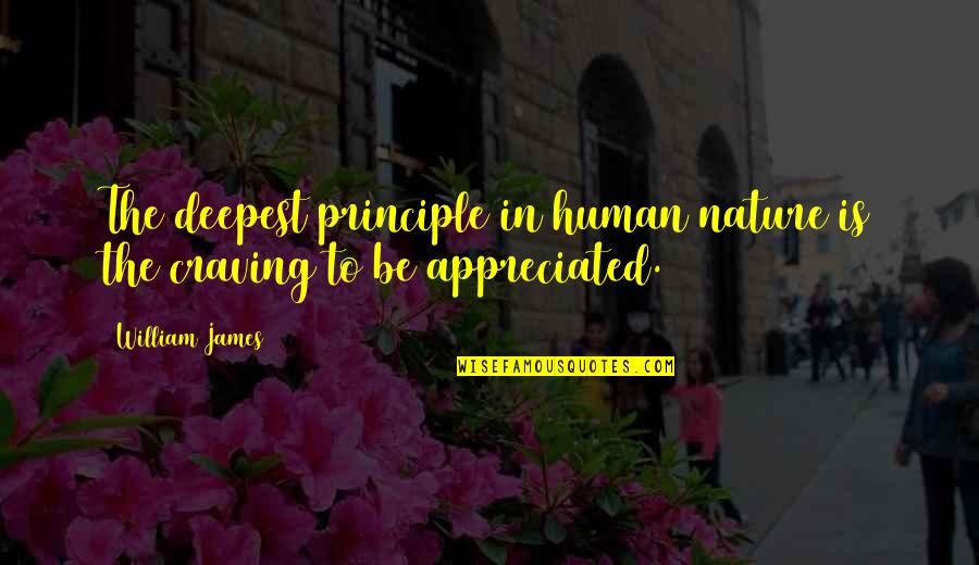 James William Quotes By William James: The deepest principle in human nature is the