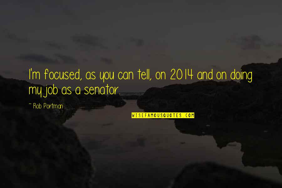 Jamestown Quotes By Rob Portman: I'm focused, as you can tell, on 2014