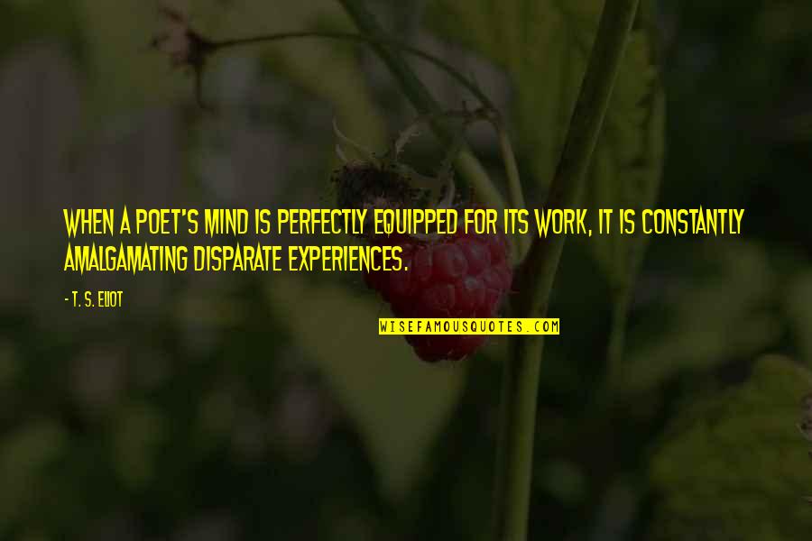 Jamet Adalah Quotes By T. S. Eliot: When a poet's mind is perfectly equipped for Jamet Adalah Quotes By T. S. Eliot: When a poet's mind is perfectly equipped for