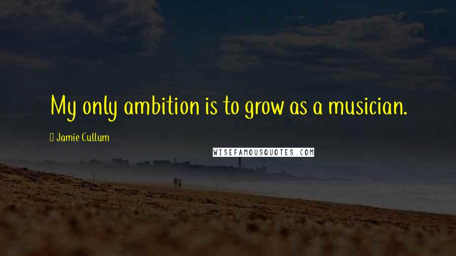 Jamie Cullum quotes: My only ambition is to grow as a musician.
