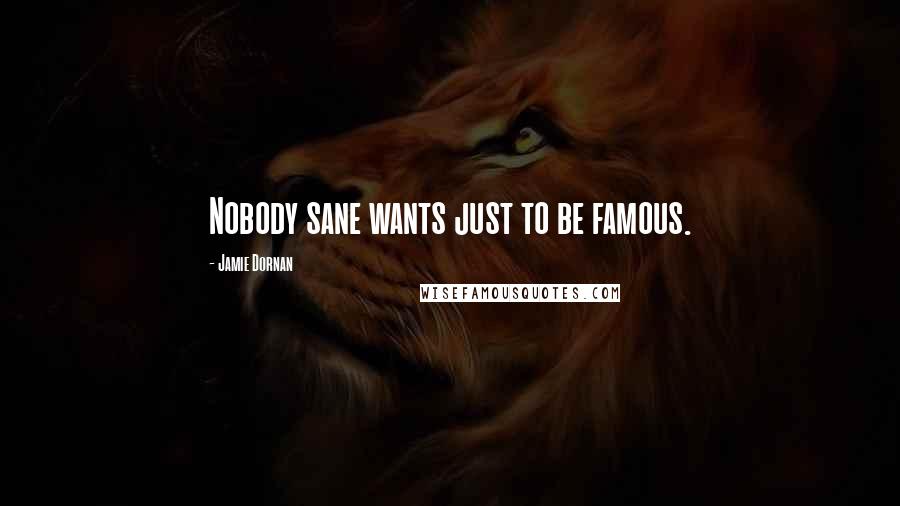 Jamie Dornan quotes: Nobody sane wants just to be famous.