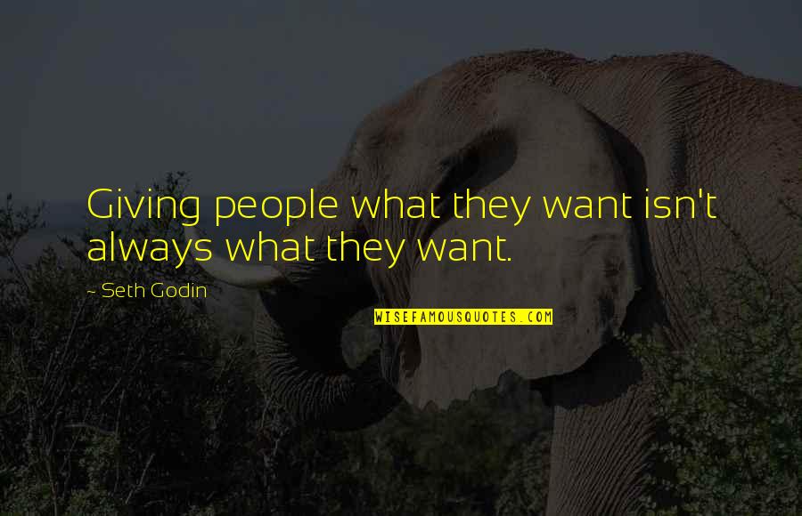 Jamie Grace Quotes By Seth Godin: Giving people what they want isn't always what