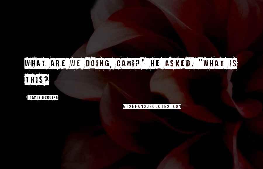 Jamie McGuire quotes: What are we doing, Cami?" he asked. "What is this?