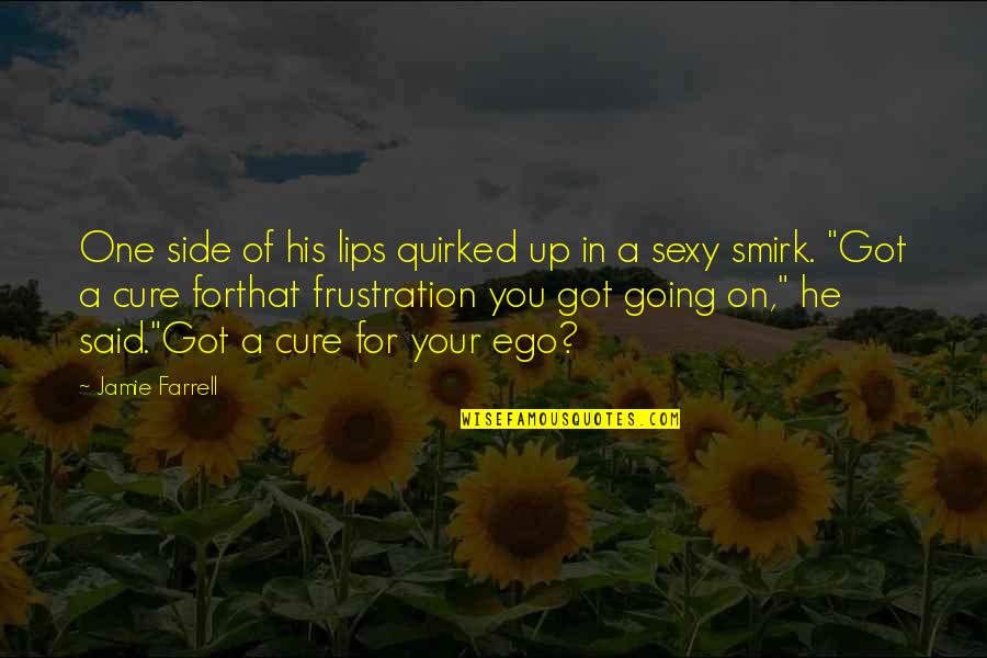 Jamie O'brien Quotes By Jamie Farrell: One side of his lips quirked up in Jamie O'brien Quotes By Jamie Farrell: One side of his lips quirked up in