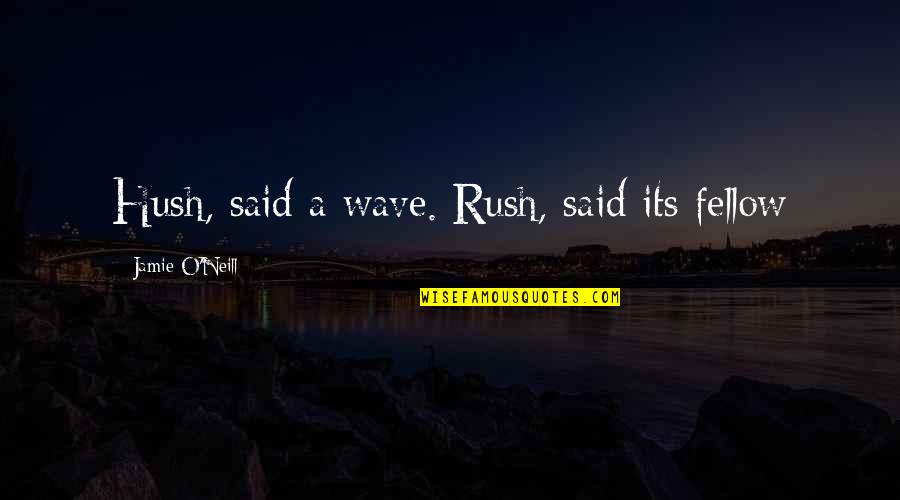 Jamie O'brien Quotes By Jamie O'Neill: Hush, said a wave. Rush, said its fellow Jamie O'brien Quotes By Jamie O'Neill: Hush, said a wave. Rush, said its fellow