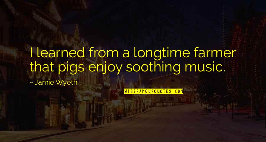 Jamie O'brien Quotes By Jamie Wyeth: I learned from a longtime farmer that pigs