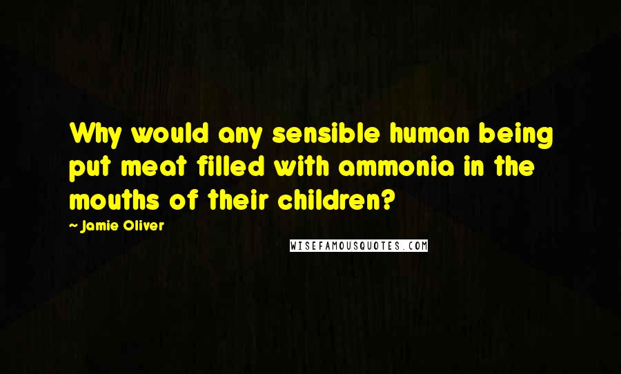 Jamie Oliver quotes: Why would any sensible human being put meat filled with ammonia in the mouths of their children?