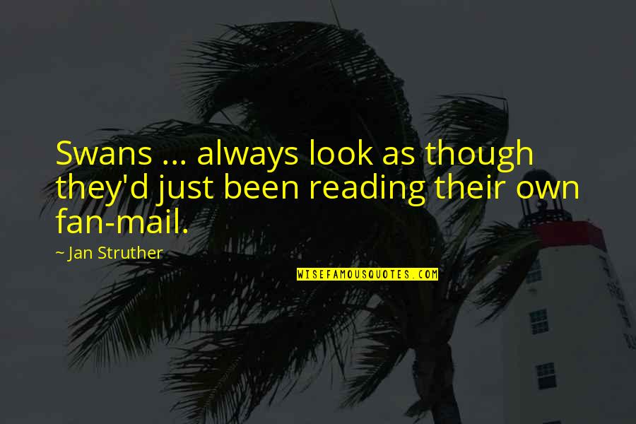 Jamie Raskin Voltaire Quotes By Jan Struther: Swans ... always look as though they'd just