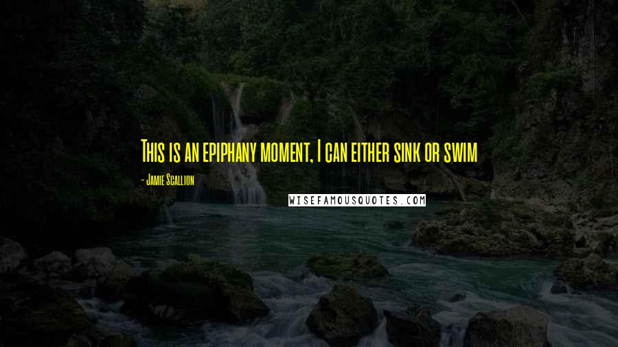 Jamie Scallion quotes: This is an epiphany moment, I can either sink or swim