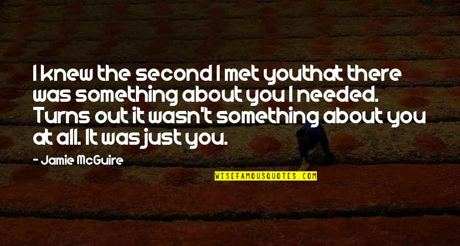 Jamie T Quotes By Jamie McGuire: I knew the second I met youthat there