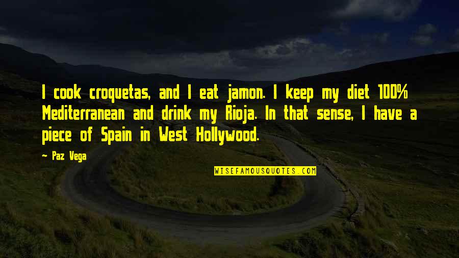 Jamon Quotes By Paz Vega: I cook croquetas, and I eat jamon. I