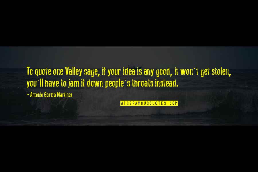 Jam's Quotes By Antonio Garcia Martinez: To quote one Valley sage, if your idea