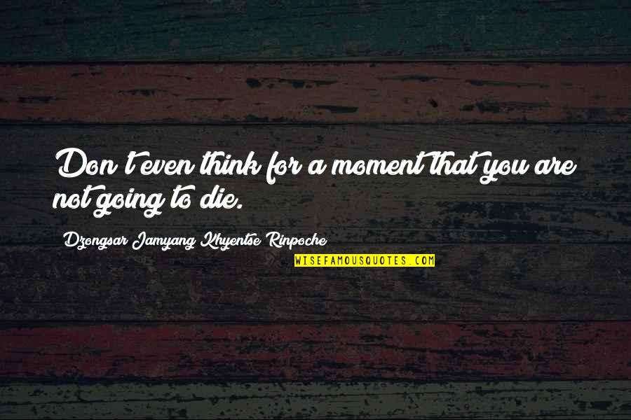 Jamyang Khyentse Quotes By Dzongsar Jamyang Khyentse Rinpoche: Don't even think for a moment that you Jamyang Khyentse Quotes By Dzongsar Jamyang Khyentse Rinpoche: Don't even think for a moment that you
