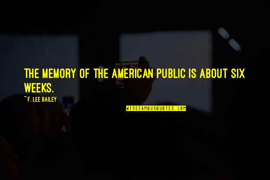Jan Chozen Bays Quotes By F. Lee Bailey: The memory of the American public is about Jan Chozen Bays Quotes By F. Lee Bailey: The memory of the American public is about