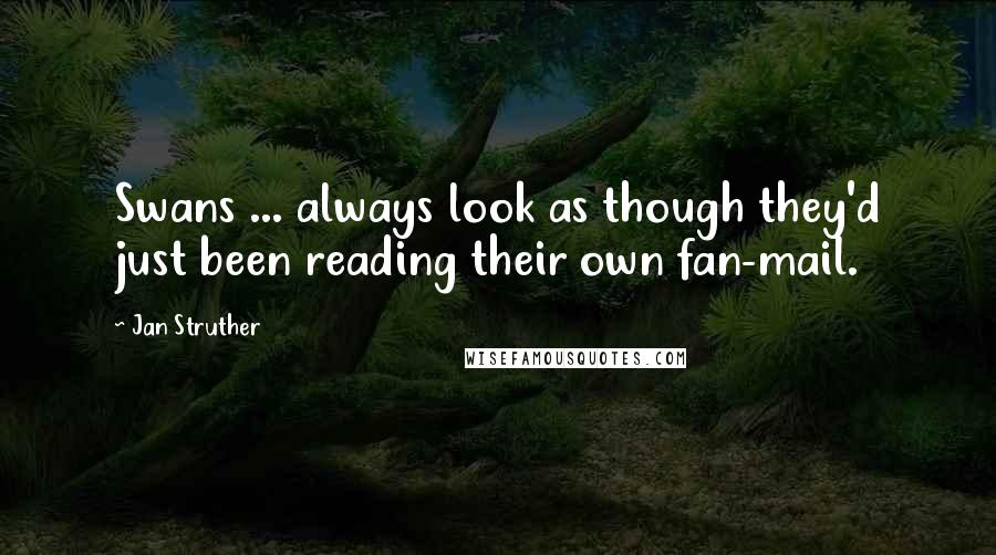 Jan Struther quotes: Swans ... always look as though they'd just been reading their own fan-mail.