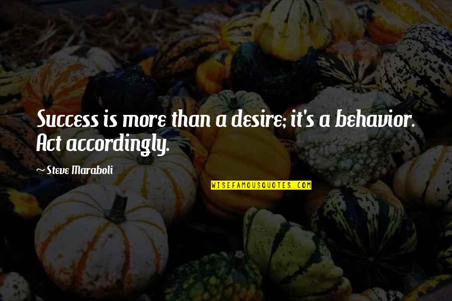 Janalyn Kristine Quotes By Steve Maraboli: Success is more than a desire; it's a