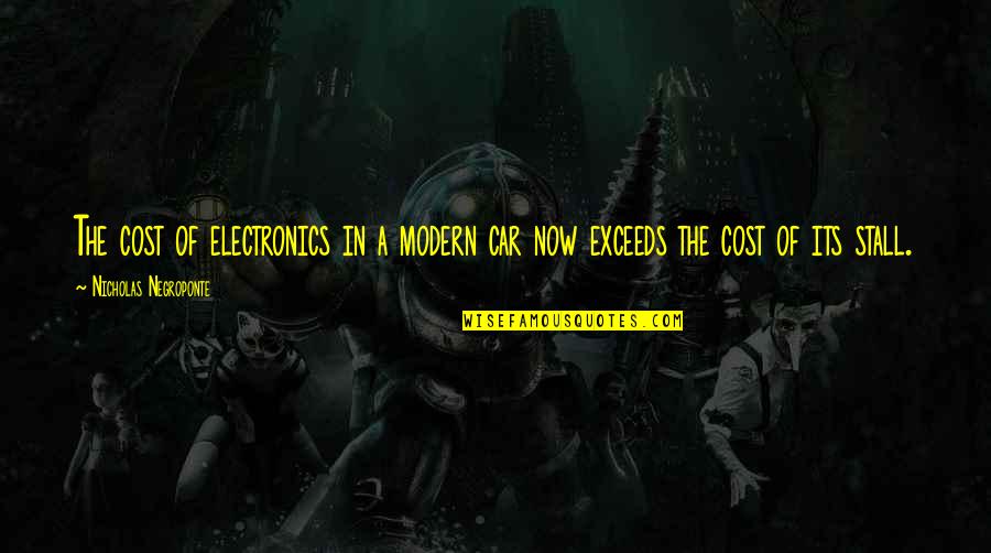 Jandrain Church Quotes By Nicholas Negroponte: The cost of electronics in a modern car
