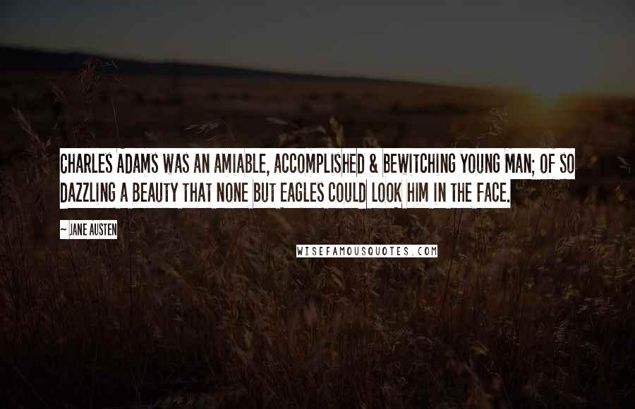 Jane Austen quotes: Charles Adams was an amiable, accomplished & bewitching young Man; of so dazzling a Beauty that none but Eagles could look him in the Face.