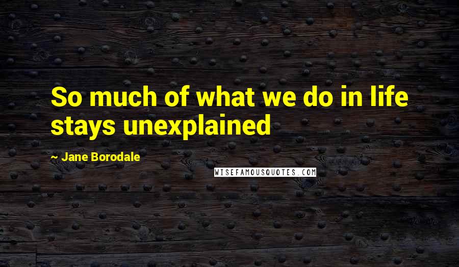 Jane Borodale quotes: So much of what we do in life stays unexplained