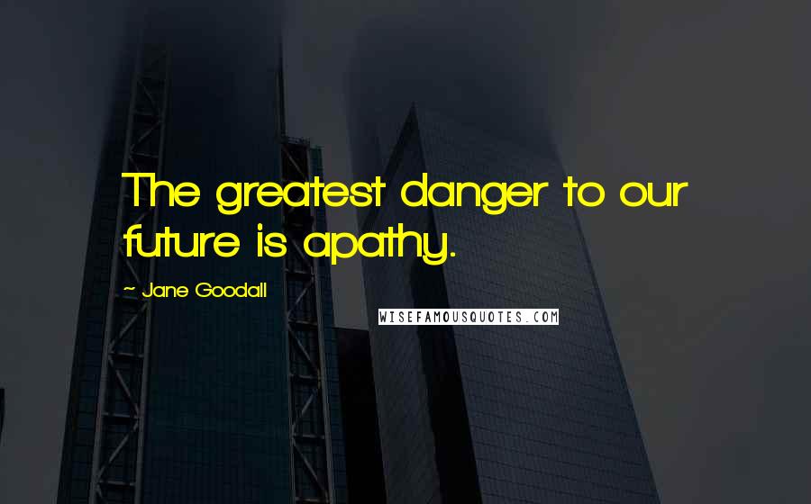 Jane Goodall quotes: The greatest danger to our future is apathy.