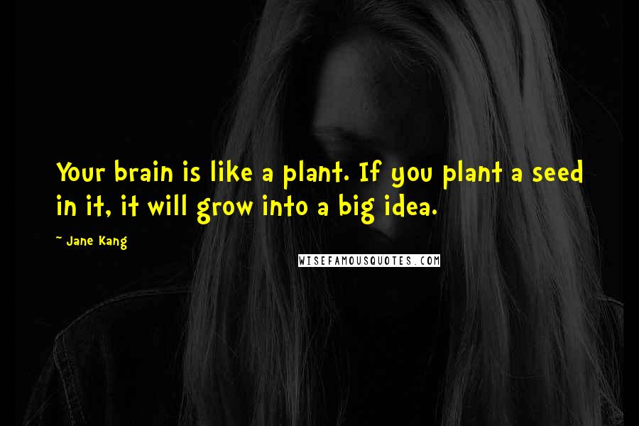 Jane Kang quotes: Your brain is like a plant. If you plant a seed in it, it will grow into a big idea.